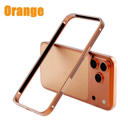 New Metal Anti Slip Border Buckle Heat Dissipation Phone Case For iPhone 17 Pro Max 15 14 13 16 Pro Max Bare Phone Feel Frame