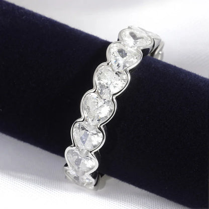 3/4mm Heart Cut D Color Moissanite Rings Full Diamond Luxury Bridal Promise Band for Women Original S925 Silver Jewelry