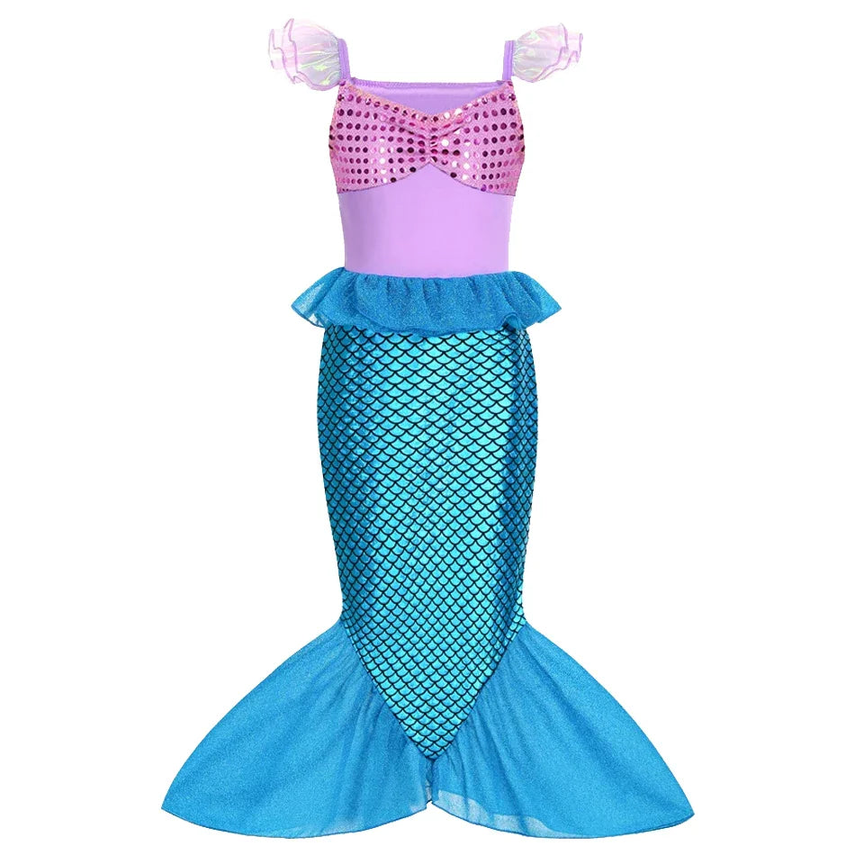Children Costume Girl Dress Halloween Princess Cosplay Party Rapunzal Anna Elsa Birthday Clothes