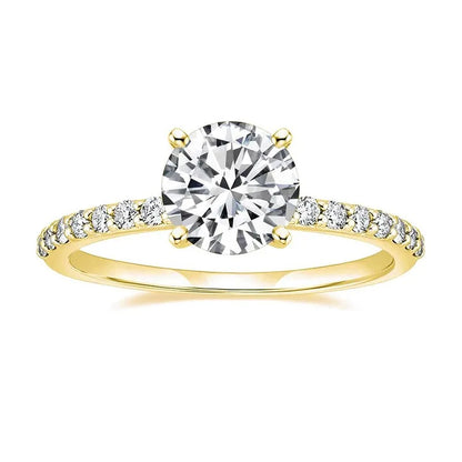 8mm 2ct Moissanite Solitaire Ring 14K Gold Filled Engagement Rings For Women Wedding Party Jewelry Gift