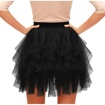 Women's Tulle Tutu Skirt Fashion Solid Color High Waist Mesh Skirt A-line Puff Skirt Cute Cake Skirt Cute Ballet Ball Half Skirt