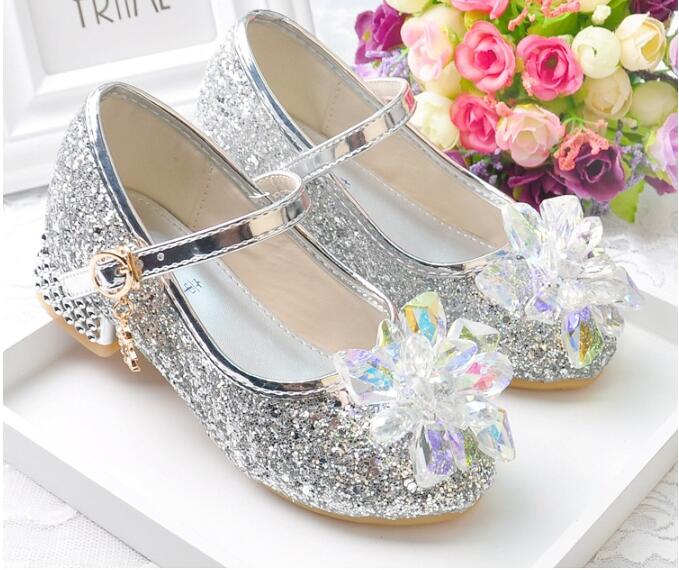 Flower Children's Shoes Beach Princess Girl Shoes For Kids Glitter Wedding Party Shoes Infantil Chaussure Enfant