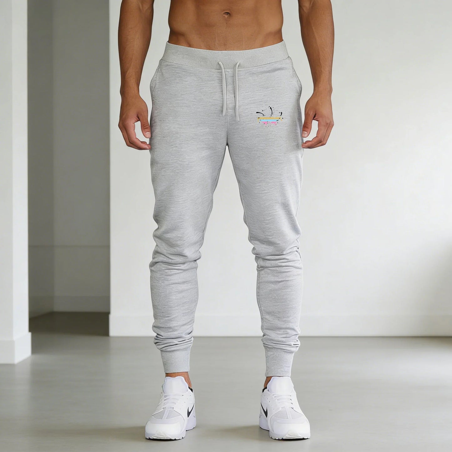 Sports Pants Cake print Spring/Summer/Autumn Jogging Pants Casual Sports Men's Fitness Muite-color Black Belt Jogging Pants