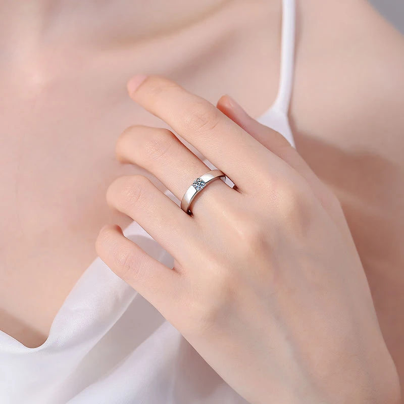 4mm D Color Moissanite Ring for Couple Women Men 925 Sterling Silver Lab Diamond Engagement Wedding Rings Jewelry Bands