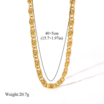 316L Stainless Steel Metal Chain Necklace For Women Fashion 18K Gold Plated Neck Chain Waterproof Jewelry Lady Gift