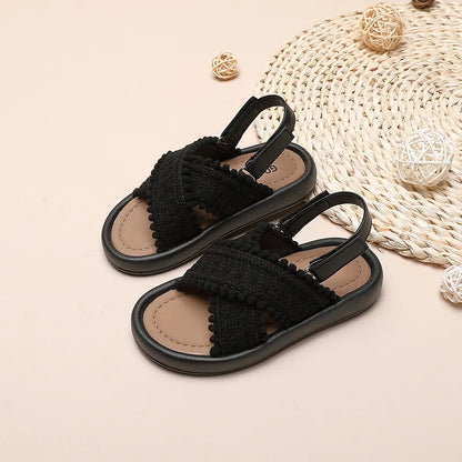 Girl Summer Sandals Classic Fashion Ethnic Style Kids Beach Sandals Fashion Open-toe Versatile Children Non-slip Causal Shoes