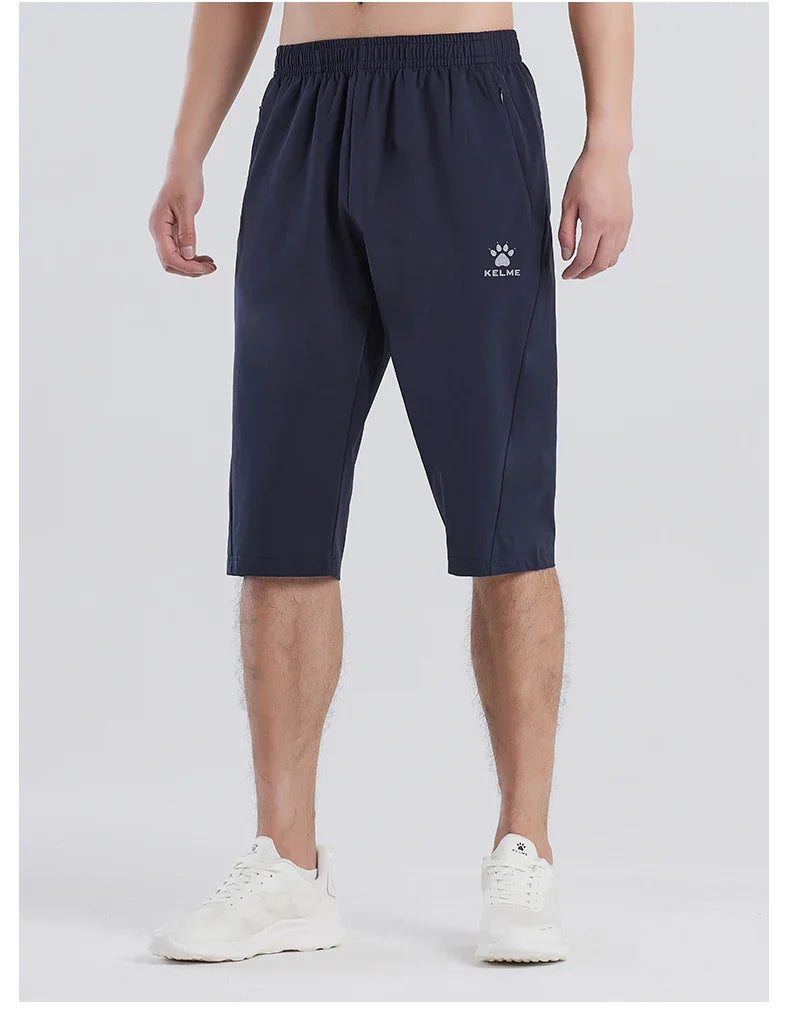 Kelme Sports Capris Men's Summer Breathable Fitness Shorts Football Training Ice Silk Running Shorts