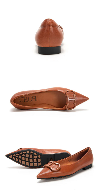 Pointed Toe Design Pure Simple Women's Flat Shoes Wear Comfortable Fashion Solid Women's Casual Shoes Vintage Classic