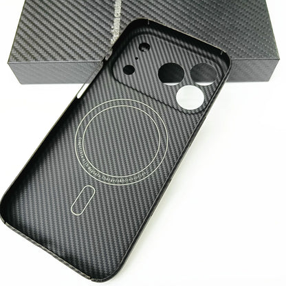 Genuine Aramid Carbon Fiber Mag Safe Magnetic Case For iPhone 17 Pro Max 17Pro Matte Camera Hole Thin Hard Armor Cover