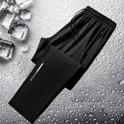 Men's spring and summer ice silk long pants slim fit new loose high elasticity fast drying outdoor running casual pants