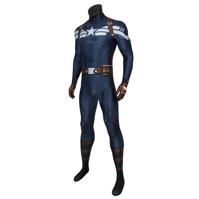 Captain America Cosplay Costume 3D Printed Spandex Zentai Suit for Men Superhero Halloween Party  Cosplay Outfit
