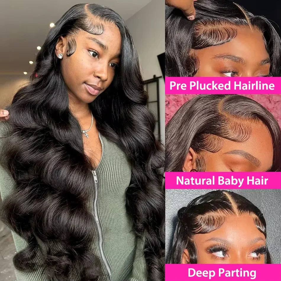 30 40 Inch 13x6 13x4 Body Wave Human Hair Wigs For Black Women 4x4 5x5 Glueless Wigs Human Hair 360 Lace Frontal Wig Pre Cut