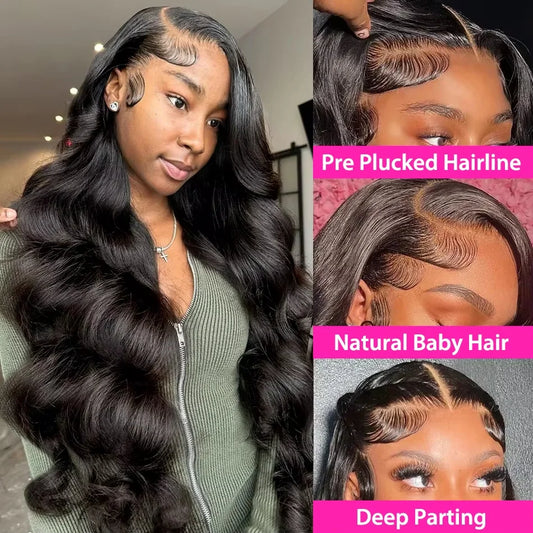 30 40 Inch 13x6 13x4 Body Wave Human Hair Wigs For Black Women 4x4 5x5 Glueless Wigs Human Hair 360 Lace Frontal Wig Pre Cut