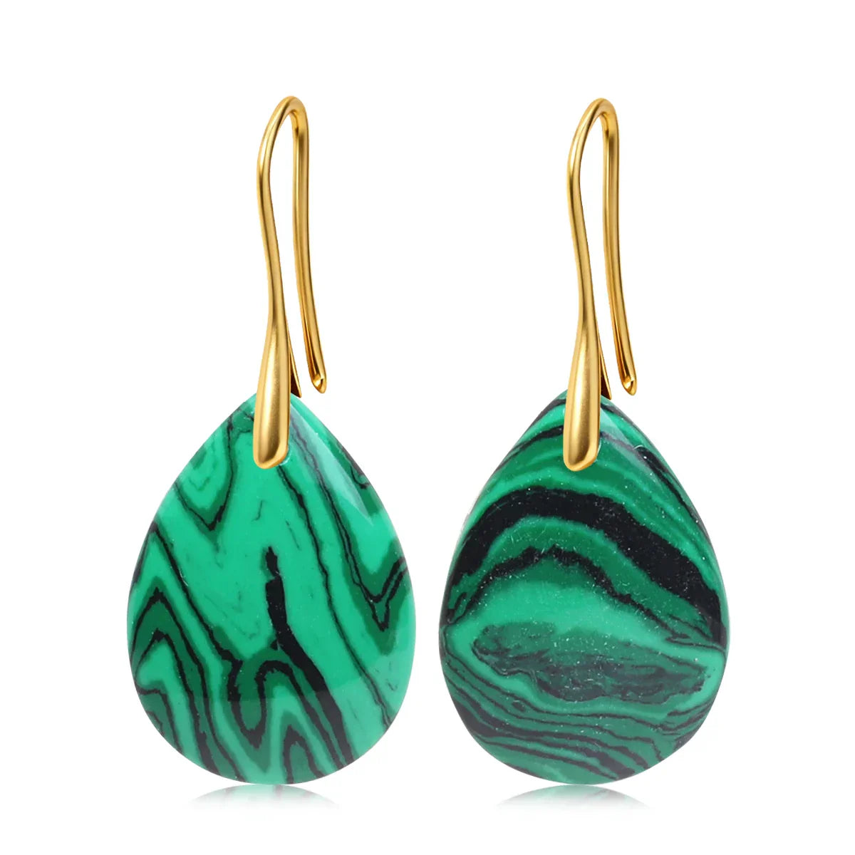Natural Stone Pendant Women's Teardrop Earrings Elegant Gem Jewelry Creative Gift Black Obsidian Amethyst Rose Quartz Earrings