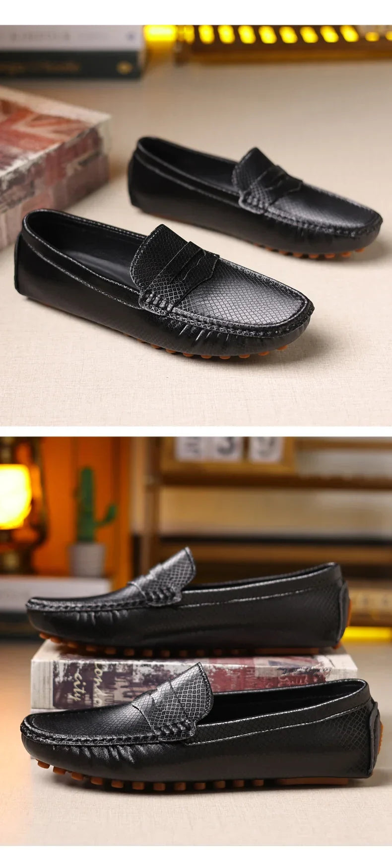 Mocassins Masculinos de Couro Azul de Luxo Moda Casual Confortável para Homens Designer Sapatos Slip-on Planos Masculinos zapatos hombre