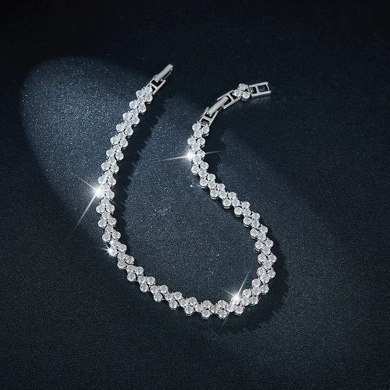 2.5mm 5.4cttw Full Moissanite Bracelet for Women S925 Sterling Silver luxury Full Diamond sparkling Wedding Jewelry