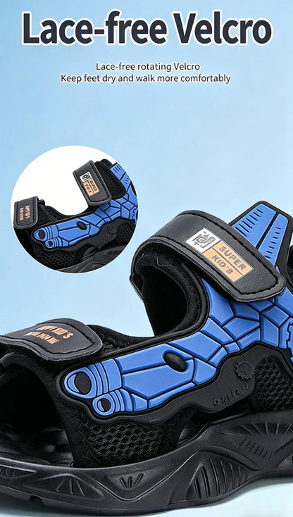 Summer Kids' Sandals Boys Soft Bottom Casual Beach Shoes School Students Comfortable Flat Walking Sandials