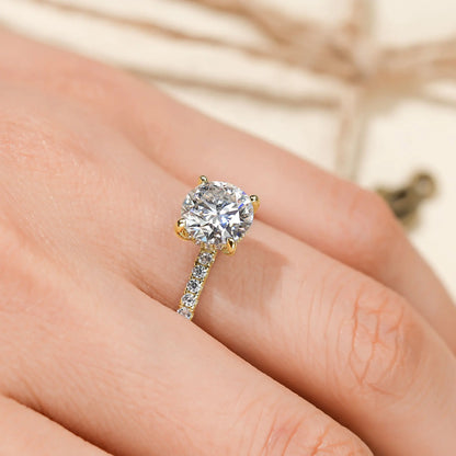 2CT Moissanite Engagement Wedding Ring for Women 925 Sterling Silver Rings Promise Finger Jewelry Sparking Lab Diamond 8mm