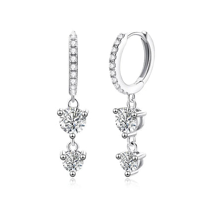 1.6cttw Moissanite Drop Earrings for Women Gold Color S925 Sterling Silver Earring Girls Luxury Gift Wholesale Jewelry