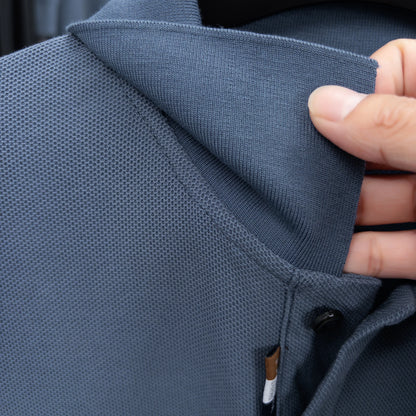100% Cotton Luxury Quality Men's Polo Shirt Turtle Back Letter Embroid Long Sleeve Autumn Lapel T-Shirt Business Menswear