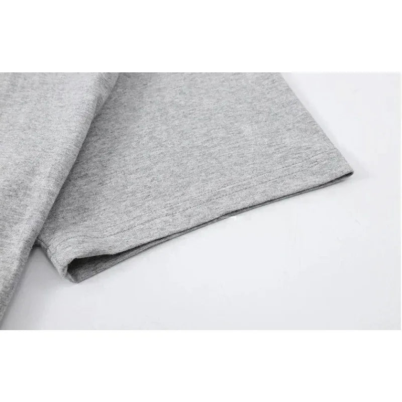 Unisex Style Summer Men's 100% Cotton Casual Loose Fit Round Neck Short Sleeved Lightweight Breathable T-shirt Top High Street