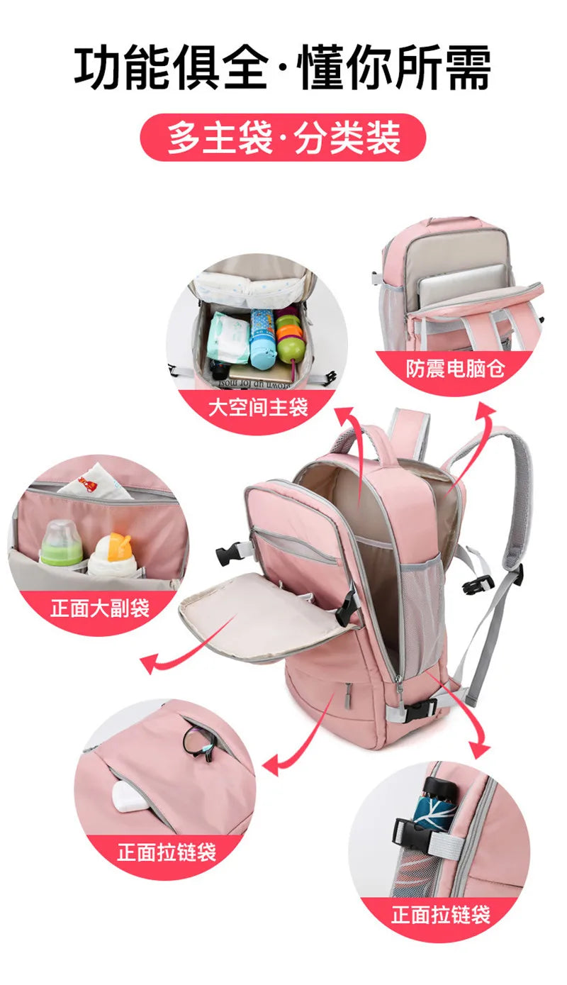 Travel Backpack Women Large Capacity Waterproof Anti-Theft Casual Daypack Bag with Luggage Strap & USB Charging Port Backpacks