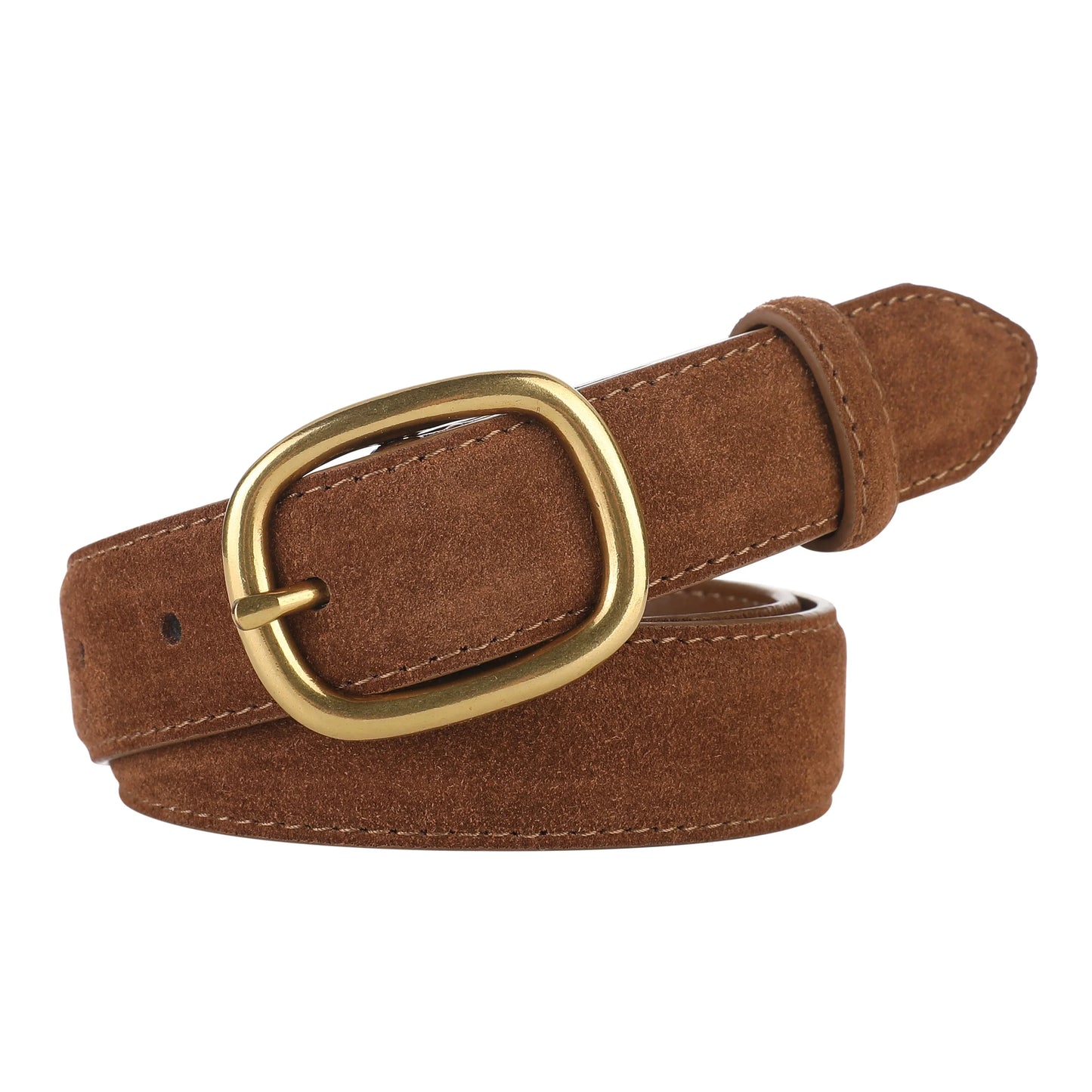 Fashion Suede Cowhide Women‘s Belts Genuine Leather 2.8cm Wide Belt Metal Buckle Women Belt Matched Dress Jeans Skinny Girdle