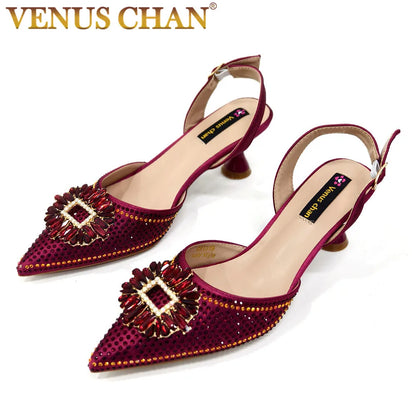 Sandálias Femininas Nigerianas de Alta Qualidade Estilo Italiano Sandálias Africanas Femininas Marca de Grife Sapatos de Luxo Sapatos Femininos 2025