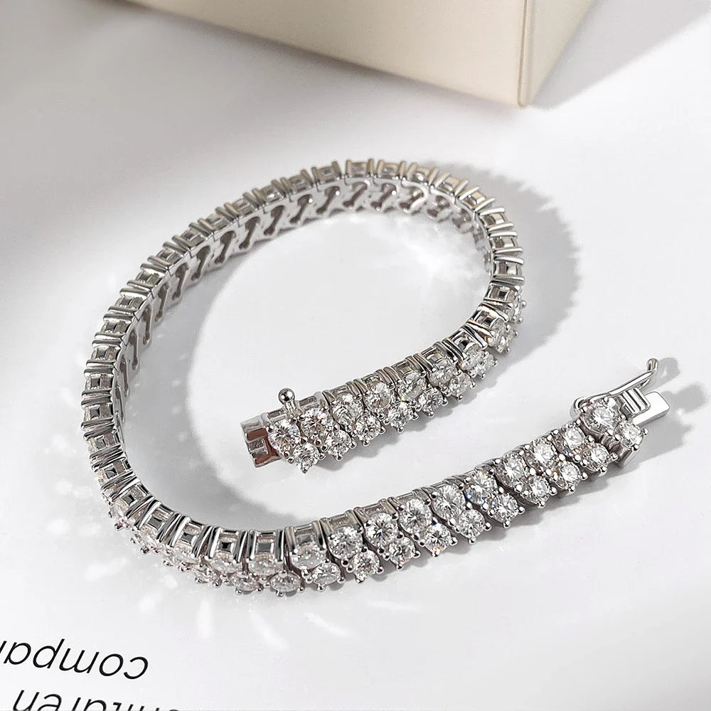 3mm Full Moissanite Bracelet 100% S925 Silver D Color Lab Diamond Bracelet For Women Man Wedding Party Fine Jewelry