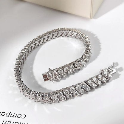 3mm Full Moissanite Bracelet 100% S925 Silver D Color Lab Diamond Bracelet For Women Man Wedding Party Fine Jewelry