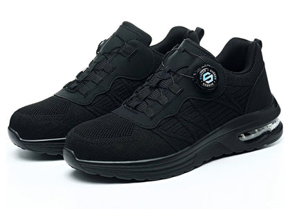 New Men's Rotary Buckle Safety Shoes Anti-Impact Anti-Piercing Lightweight Work Boots Fashion Sporty Design for Outdoor Pro