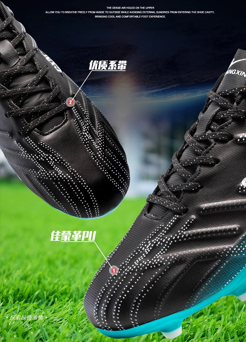 Double Star 2026 New Football Shoes, AG Long Stud for Kids, Primary Students, Teenagers and Adults, Professional Match & Trainin