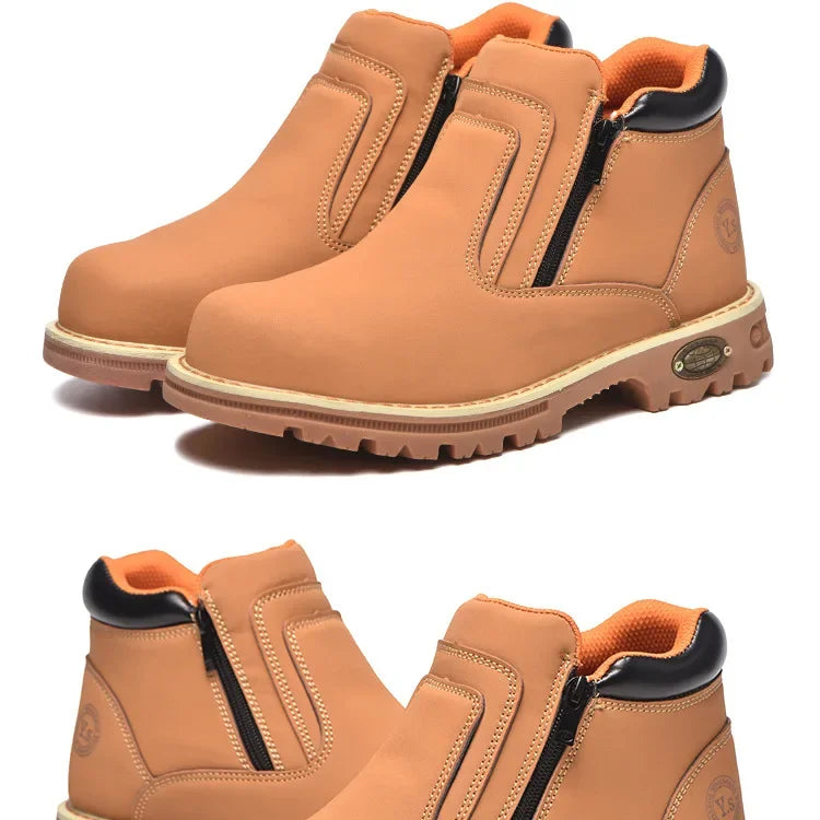 2025 Work Shoes for Men Waterproof Safety Shoes Man Anti Spark Leather Boots Man Anti Puncture Anti Slip Welder Shoe