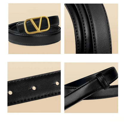 Classic ladies belt casual Joker ladies thin belt fashion personality with pants.