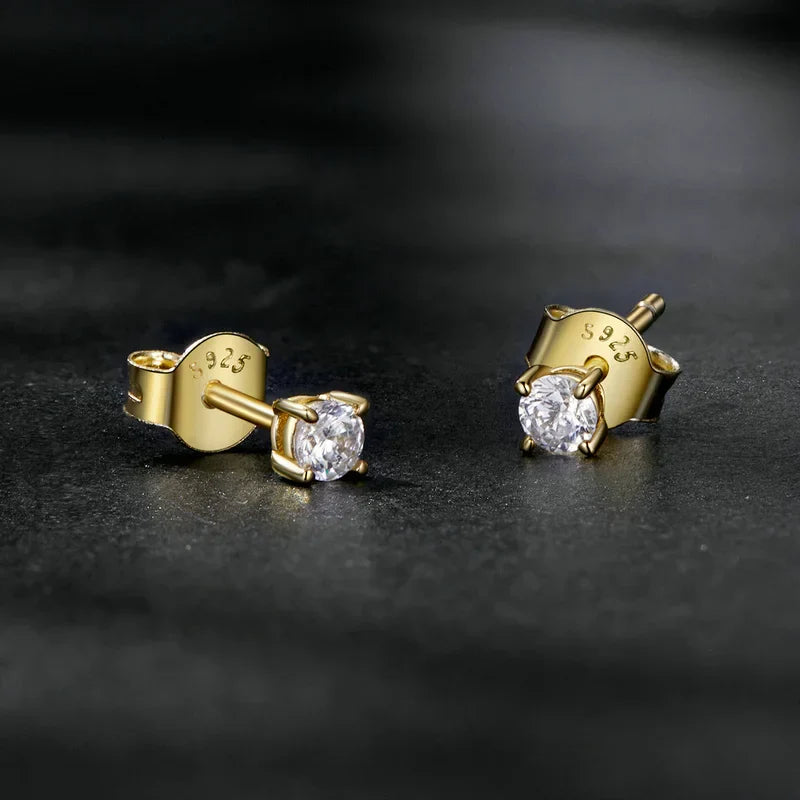 U Moissanite Earrings Shinning 4 Prongs Ear Stud 925 Sterling Silver D Color for Women Wedding Anniversary Fine Jewelry