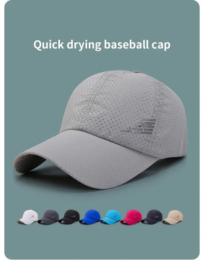 Quick Dry Baseball Cap Outdoor Sports Mesh Breathable Hat For Men Portable Hiking Fishing Sunbonnet Golf Adjustable Cap