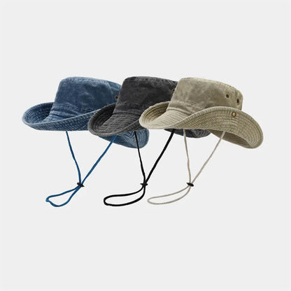 Four Seasons Cotton Solid Bucket Hat Fisherman Hat Outdoor Travel Sun Cap