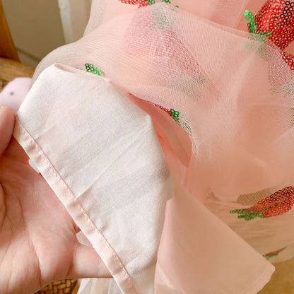 Novo Vestido Infantil de Verão com Asas - Vestido de Tule Bordado sem Mangas, Vestido Doce de Princesa para Meninas, Atacado