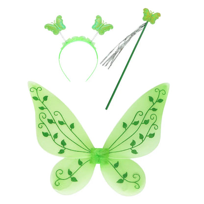 Girls Green Elf Dress Princess Dress Up Children Fairy Dress Halloween Cosplay Beauty Flower Fairy Costume Party Clothing