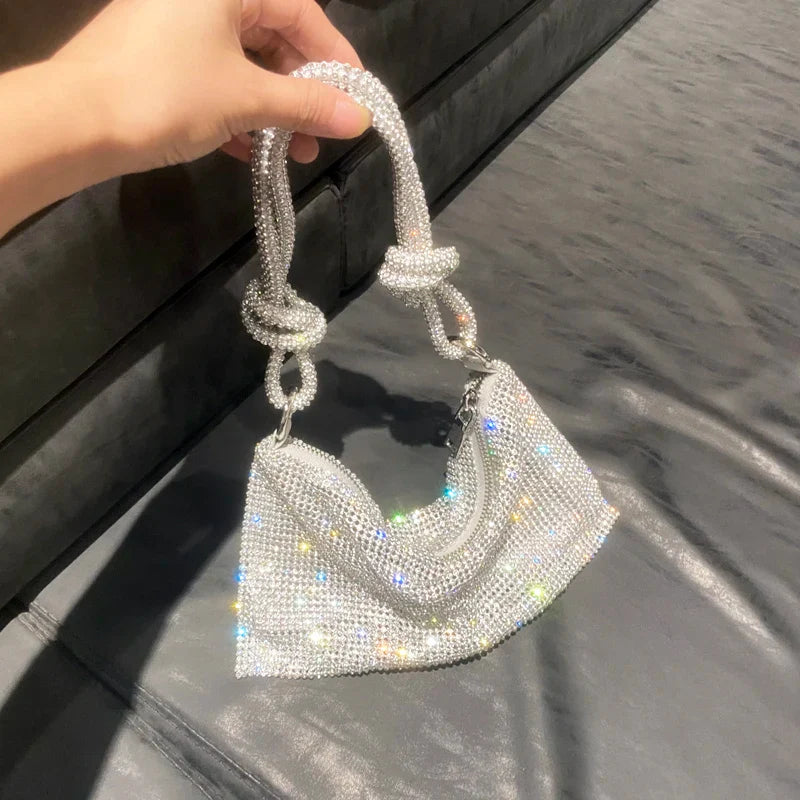 luxury Designer hobo shoulder bag handmade Shining Rhinestones Evening clutch Bag Purse Crystal Purses and handbag Hobo Bags