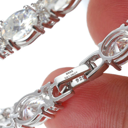 Luxury Oval Cut Moissanite Tennis Bracelets S925 Sterling Silver Pass Tester Lab Diamond Hand Chain Wedding Fine Jewelry
