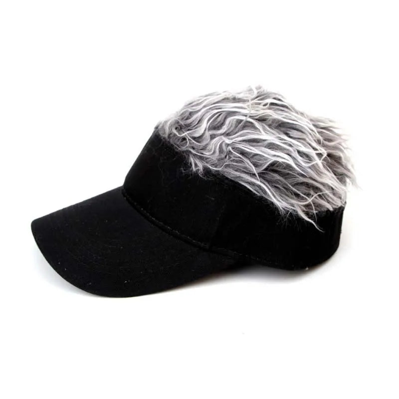 New Unisex Casual Camouflage Visor Hat Men Women Adjustable Sun Sunshade Hip Hop Baseball Cap With Spiked Hairs Wigs Casquatte