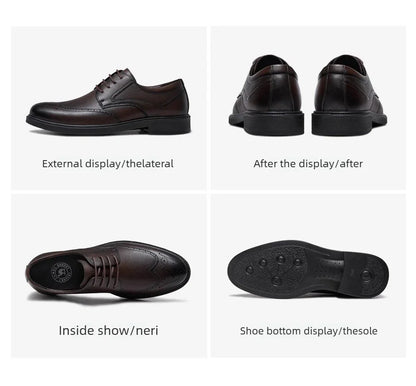 Golden Camel Men's Derby Shoes 2026 Business Casual Soft Sole Leather Shoes Brand Design Soft Soles Non-slip Velvet Warm Loafers