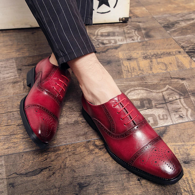 Handmade Fashion Mens Brogue Luxury Big Size 47 Wedding Party Leather Business Oxfords Dress Casual Formal Shoes Loafers for Men