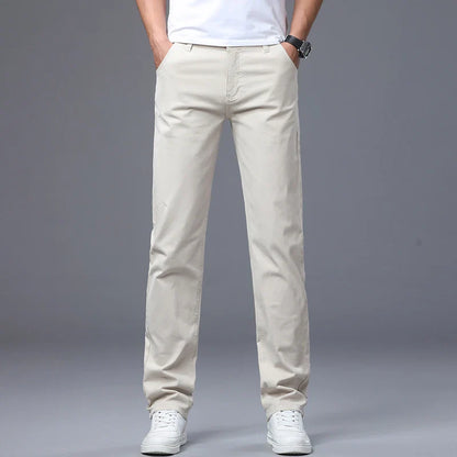 Men's Straight Leg Jeans Slim Fit Stretch Comfort Denim Pants Korean Casual Fashion Minimalist Business Male Daily Trousers