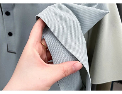 Light luxury brand letter emboss short sleeve T-shirt summer popular men polo shirt comfort silky breathable business casual top
