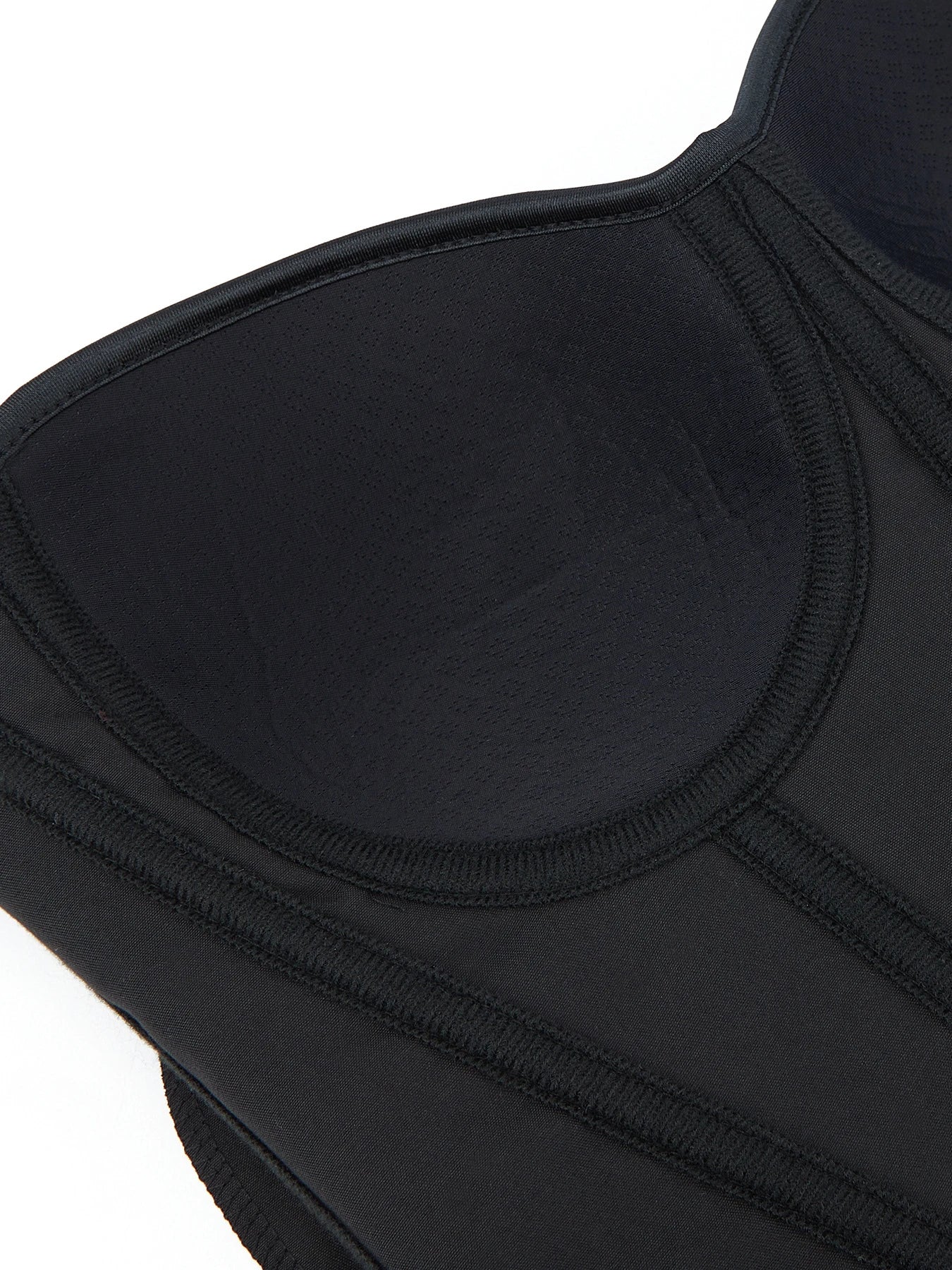 Black Striped Zipper Overbust Corset and Bustier Shapewear Top for Women Office Lady Corselet