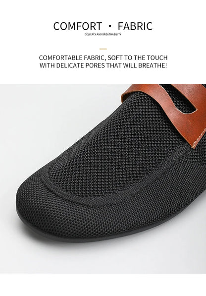 Men's Non Slip Loafers Thin Bottom Breathable Casual Slip on Lightweight Fashion Loafer Comfortable Driving Office Shoes