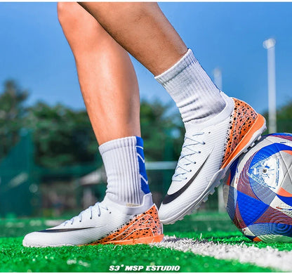 Soccer Cleats for Men Women AG/TF Breathable Cushioned Insole Anti-Slip Outdoor Sports Artificial Grass Football Boots