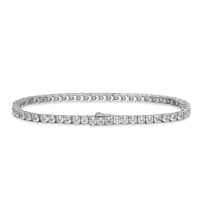 18k Plated 2-5mm Real Moissanite Tennis Bracelet for Women Spring Clasp S925 Sterling Silver Jewelry Men's Bracelet